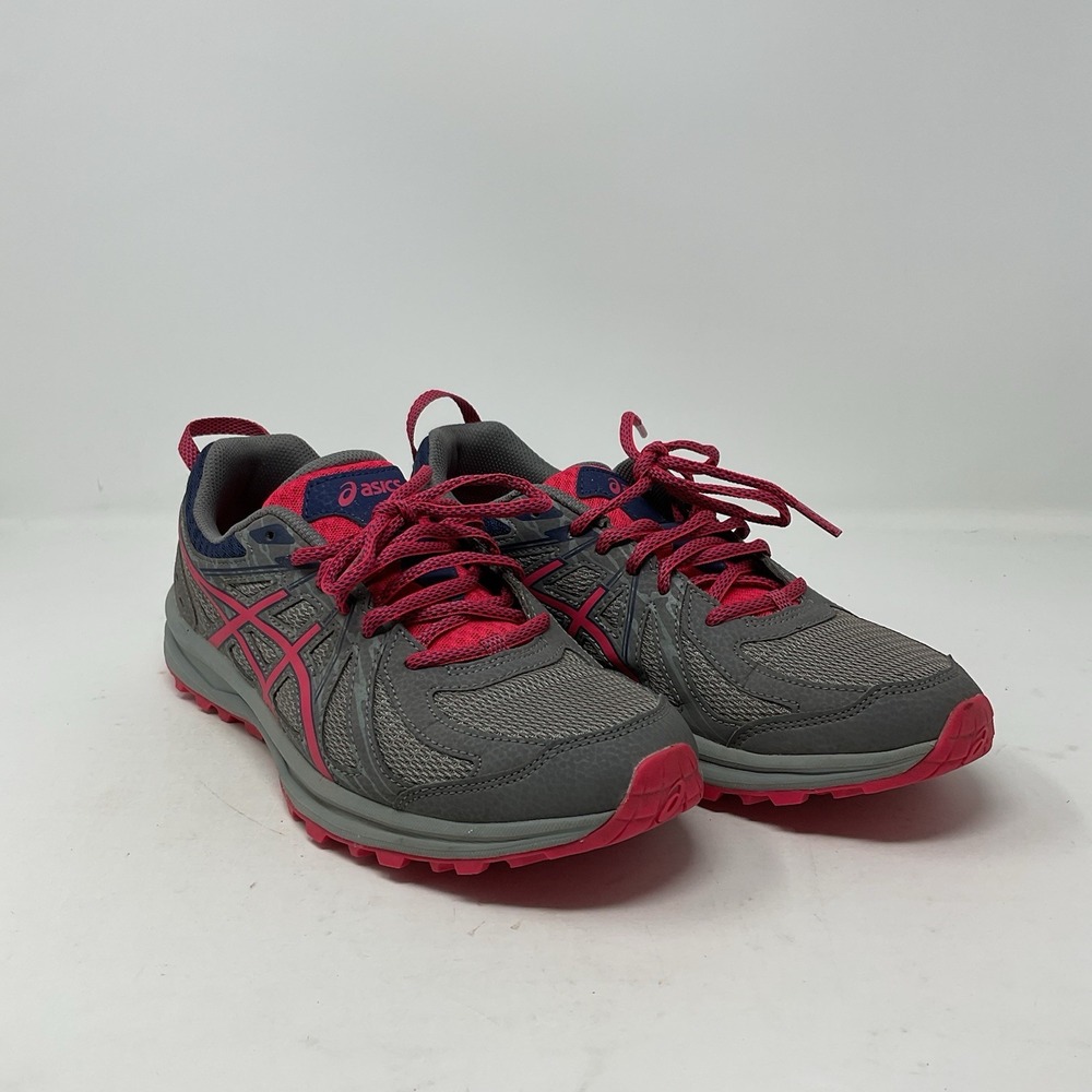 ASICS Frequent Trail Shoes Womens 10 Carbon‎ Gray Pixel Pink Running Lace Up